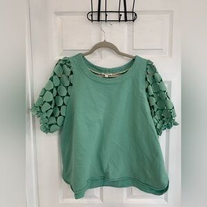 Bundle/Umgee Mint Green Short Sleeve Top with Textured Sleeves